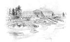 Sketch by Vernon Howe Bailey of Lynnewood Hall, Elkins Park, PA, 1898, sketch c. 1922