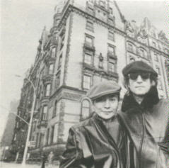 John & Yoko outside the Dakota